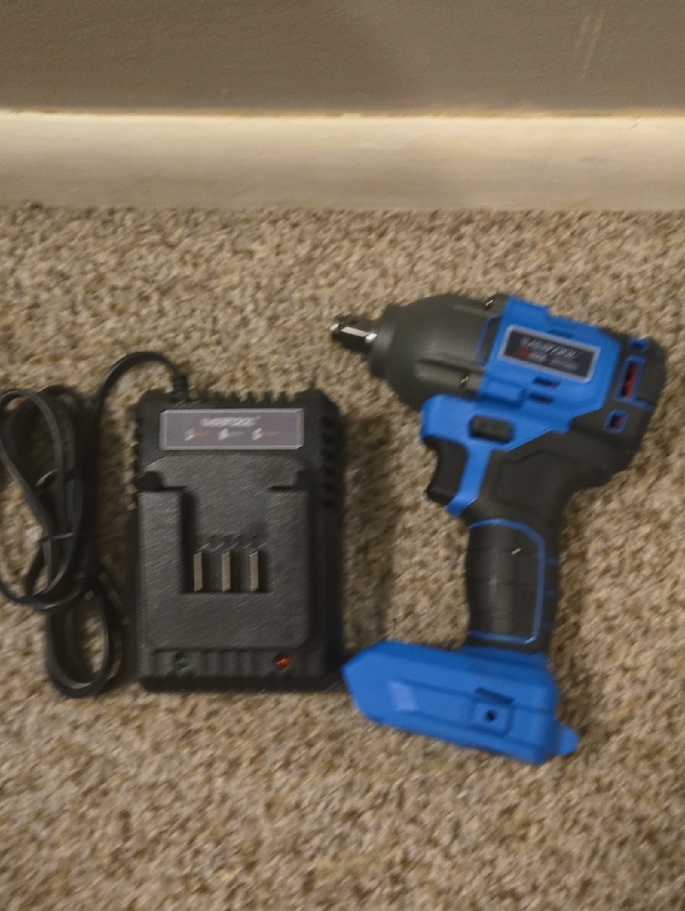 Blue Cordless Impact Driver with Charger